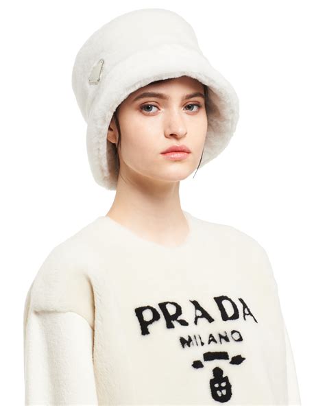 Shearling Bucket Hat By Prada .